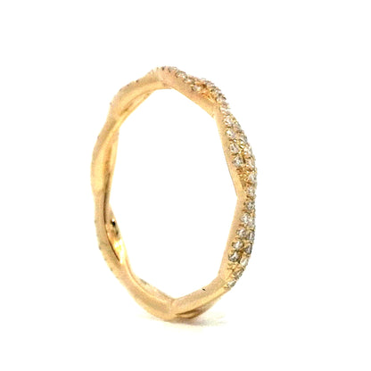 .29 Braided Diamond Wedding Band in 14k Yellow Gold