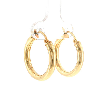 22mm Hoop Earrings 14K Yellow Gold