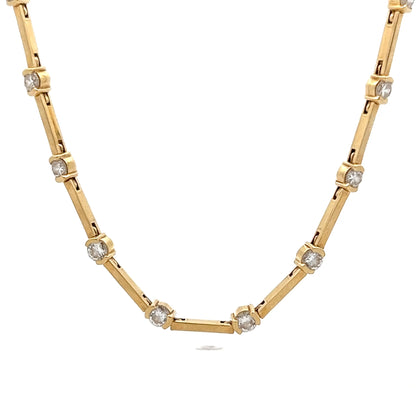4 Carat Diamond Station Necklace 18k Yellow Gold