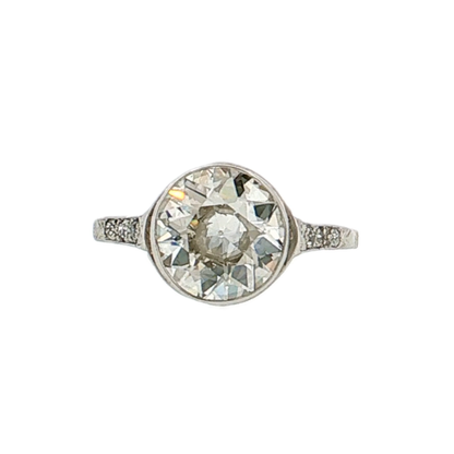 2.21 GIA Antique Old European Diamond Engagement Ring Platinum - Front