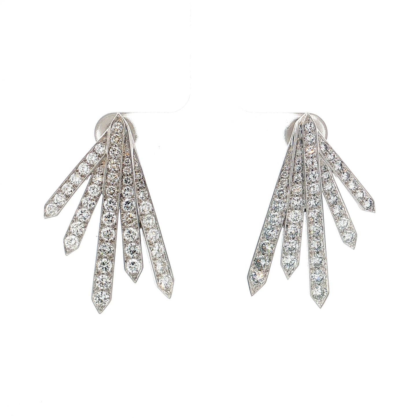 5.00 Diamond Spray Drop Earrings Platinum