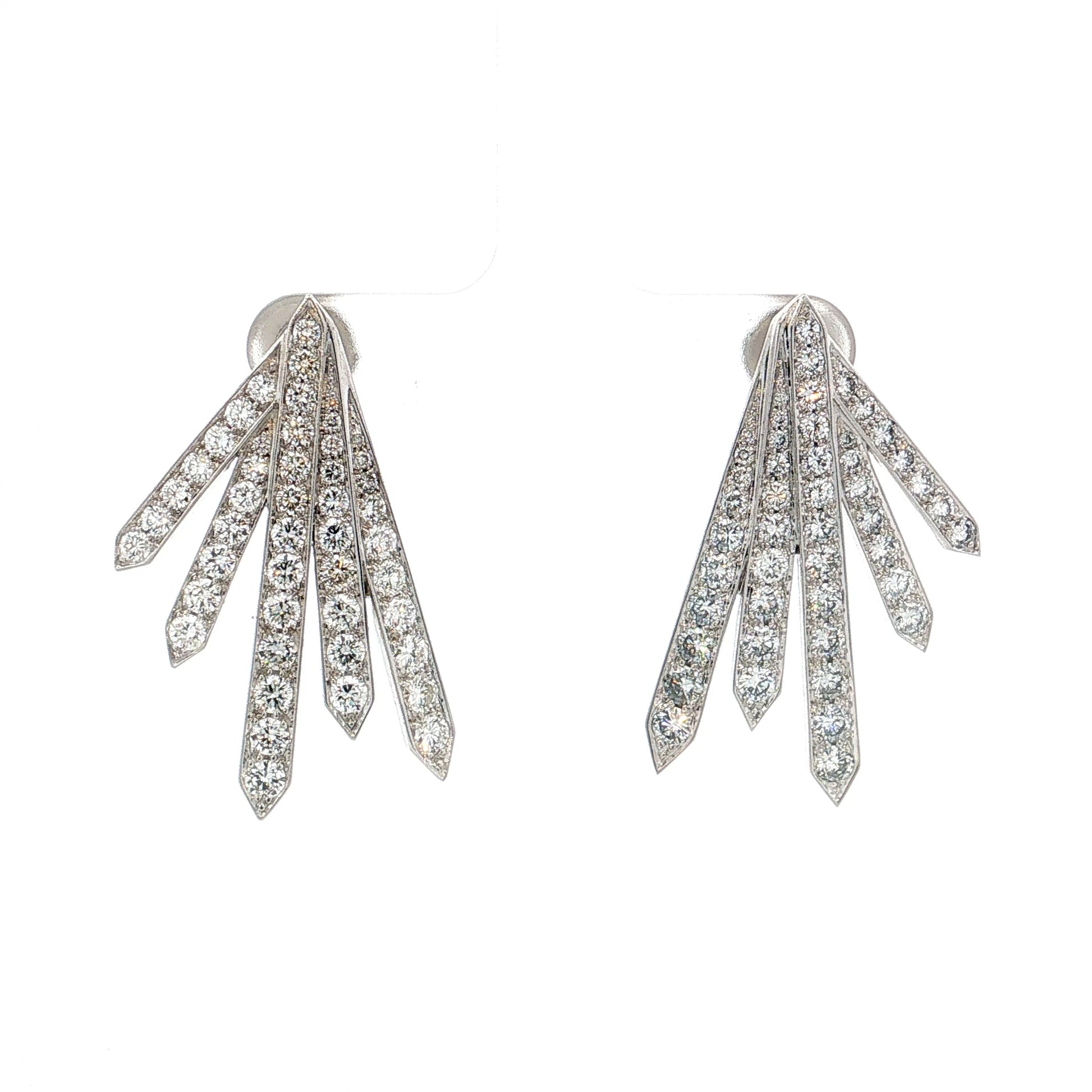 5.00 Diamond Spray Drop Earrings Platinum