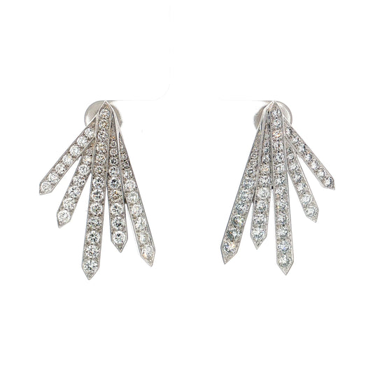 5.00 Diamond Spray Drop Earrings Platinum