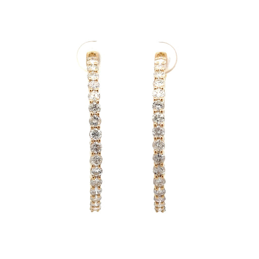 5.00 Inside-Out Diamond Hoop Earrings in 14k Yellow Gold