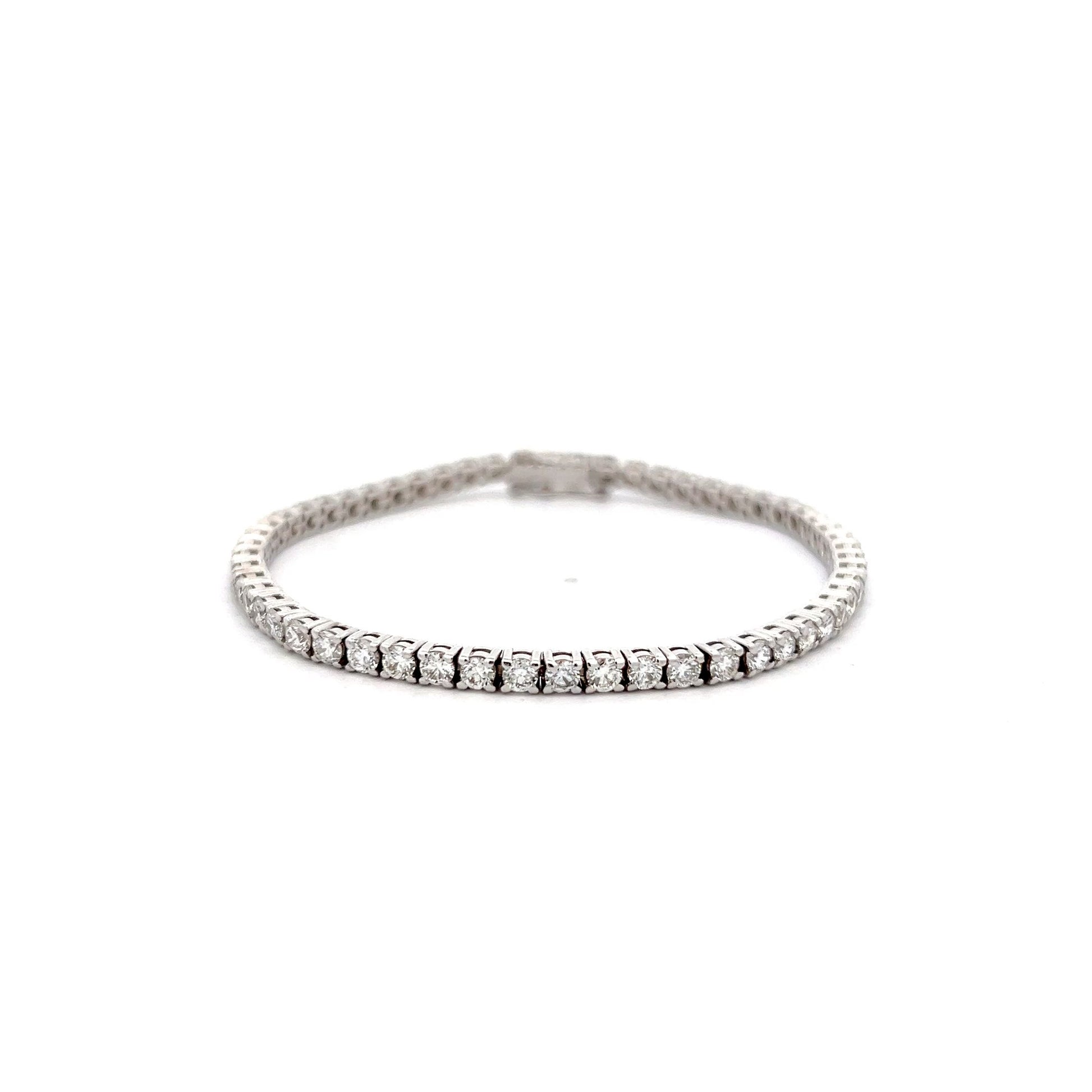 5.01 Round Diamond Tennis Bracelet in 14k White Gold
