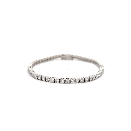 5.01 Round Diamond Tennis Bracelet in 14k White Gold
