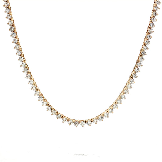 5.18 Diamond Tennis Necklace 14k Yellow Gold