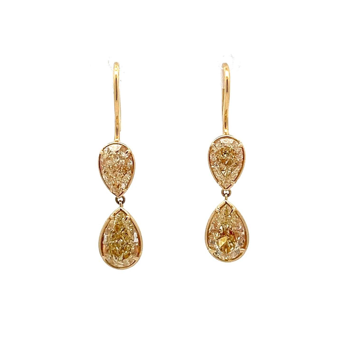 5.20 Pear Diamond Drop Earrings in 18k