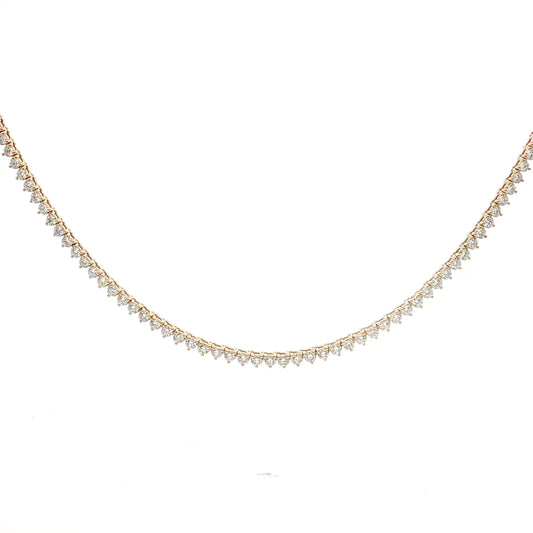 5.21 Diamond Tennis Necklace 14k Yellow Gold