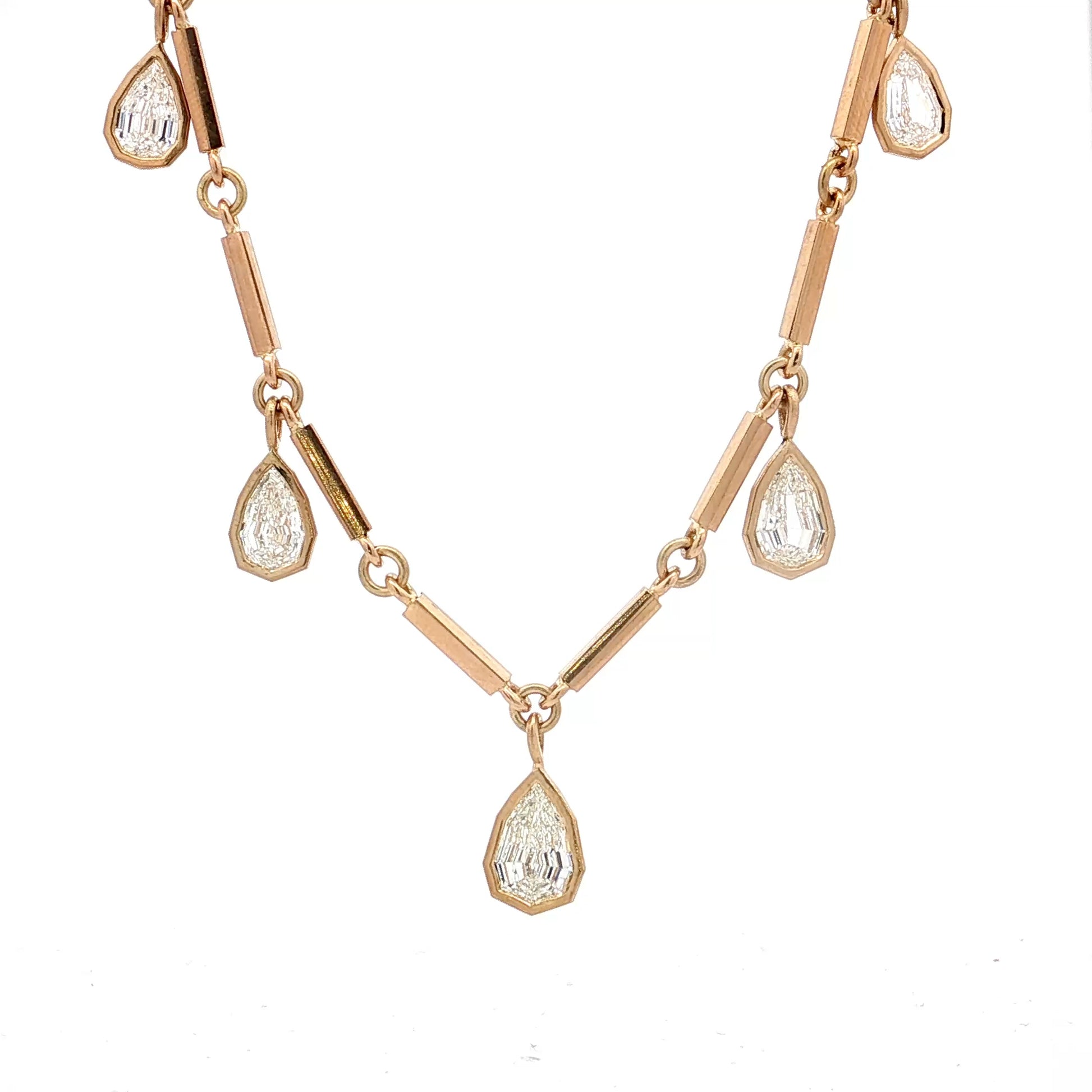 5.22 Pear Diamond Drop Necklace 18k Yellow Gold