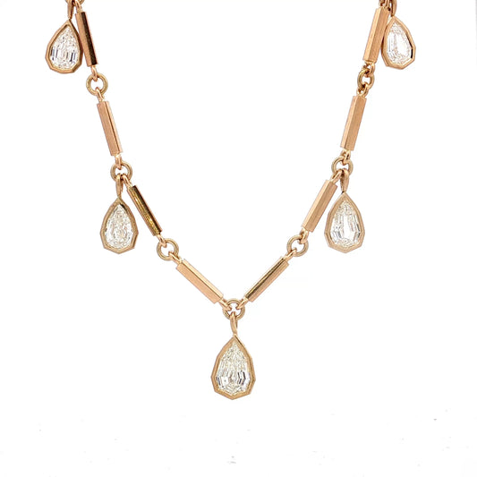 5.22 Pear Diamond Drop Necklace 18k Yellow Gold