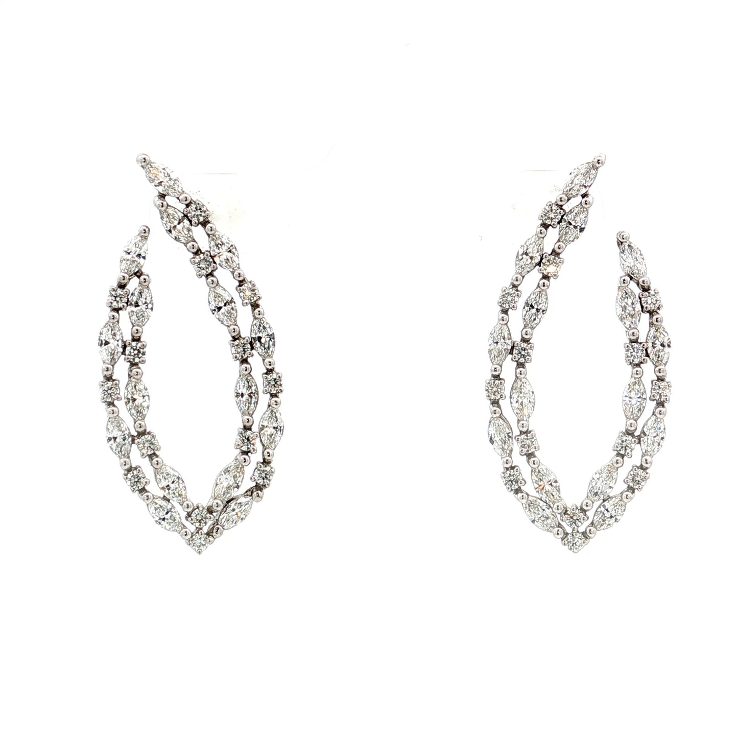 5.24 Lugano Diamond Hoop Earrings 18k White Gold