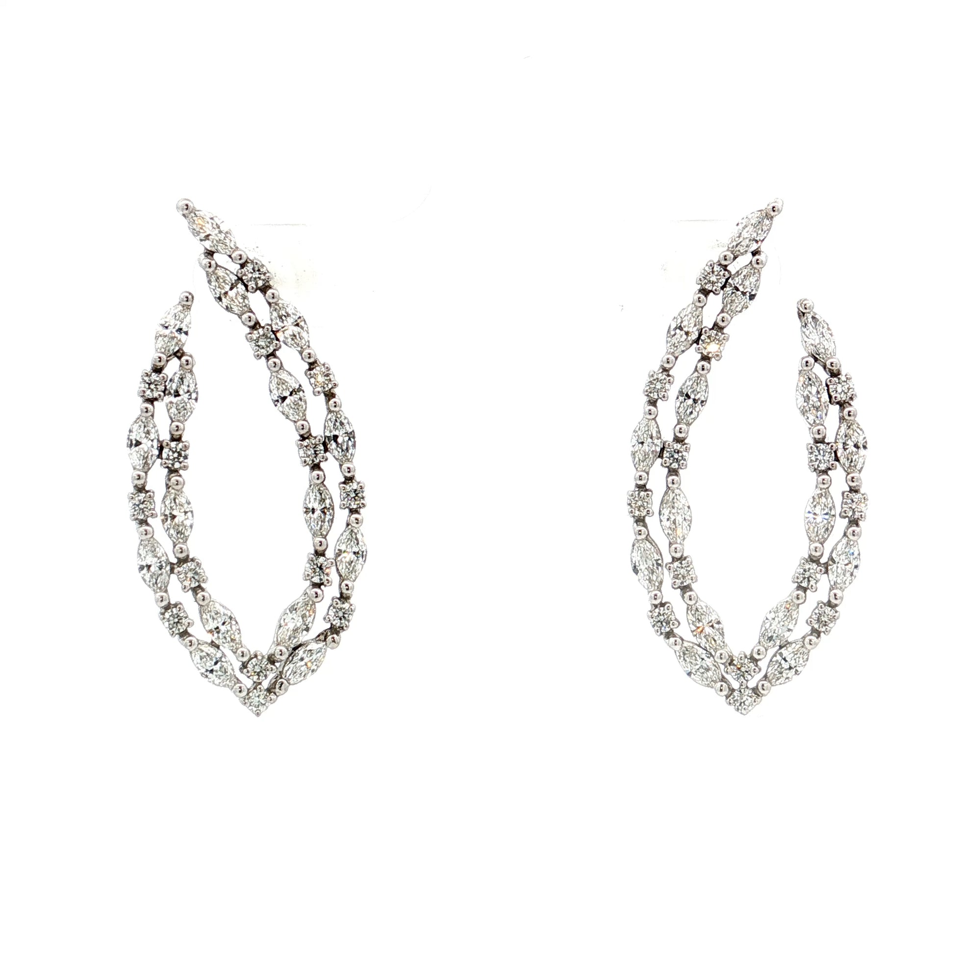 5.24 Lugano Diamond Hoop Earrings 18k White Gold