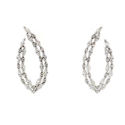5.24 Lugano Diamond Hoop Earrings 18k White Gold