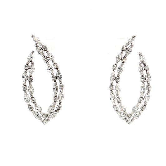5.24 Lugano Diamond Hoop Earrings 18k White Gold
