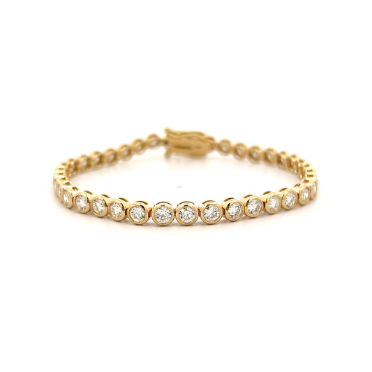 5.26 Diamond Bezel Tennis Bracelet 14k Yellow Gold