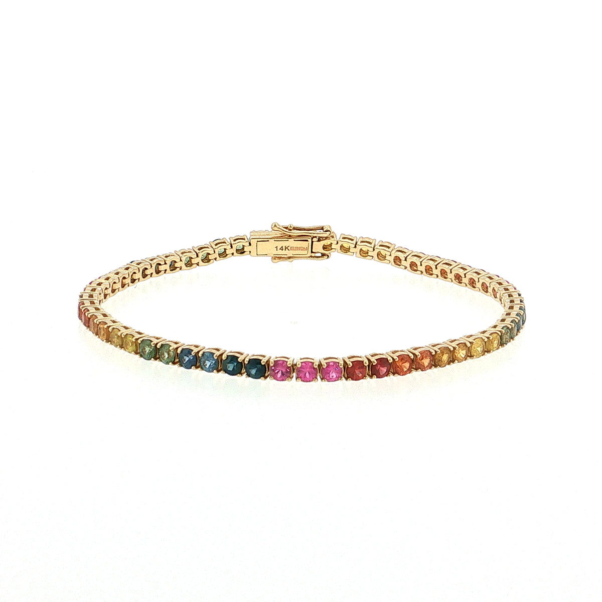 5.50 Effy Sapphire Tennis Bracelet 14k Yellow Gold