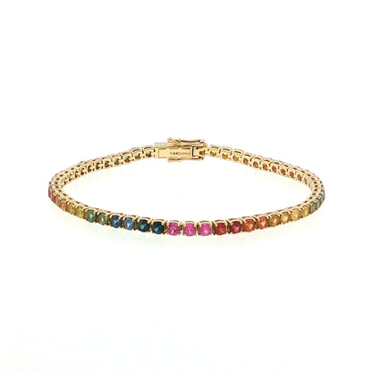 5.50 Effy Sapphire Tennis Bracelet 14k Yellow Gold