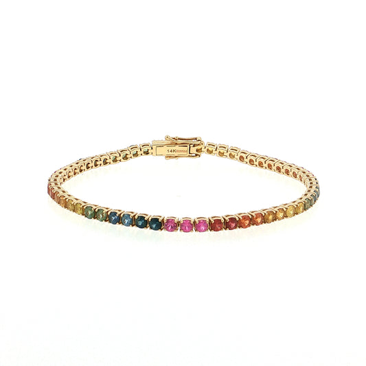 5.50 Effy Sapphire Tennis Bracelet 14k Yellow Gold