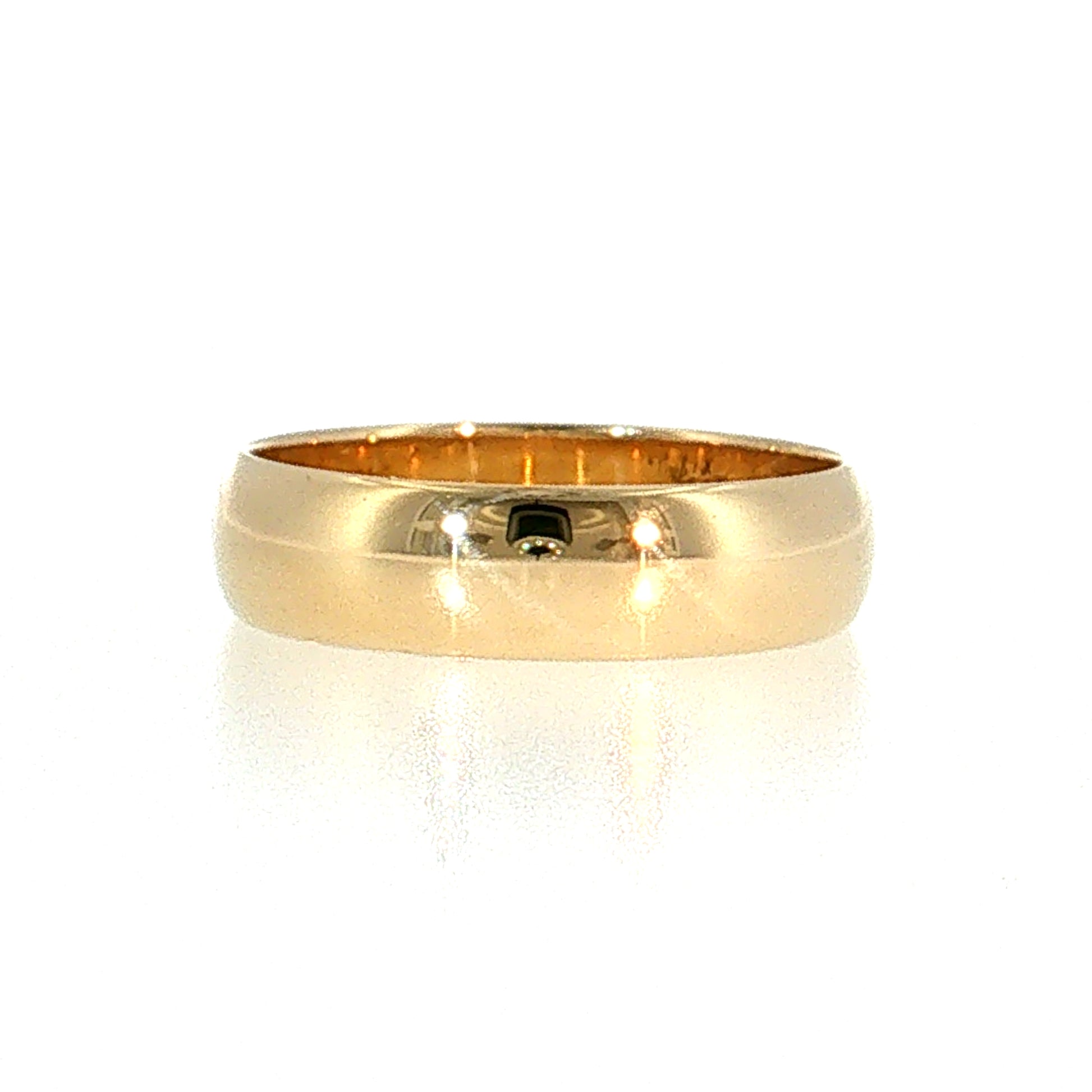 5.5mm Men's Half Round Wedding Band 14k Yellow Gold
