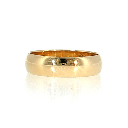 5.5mm Men's Half Round Wedding Band 14k Yellow Gold