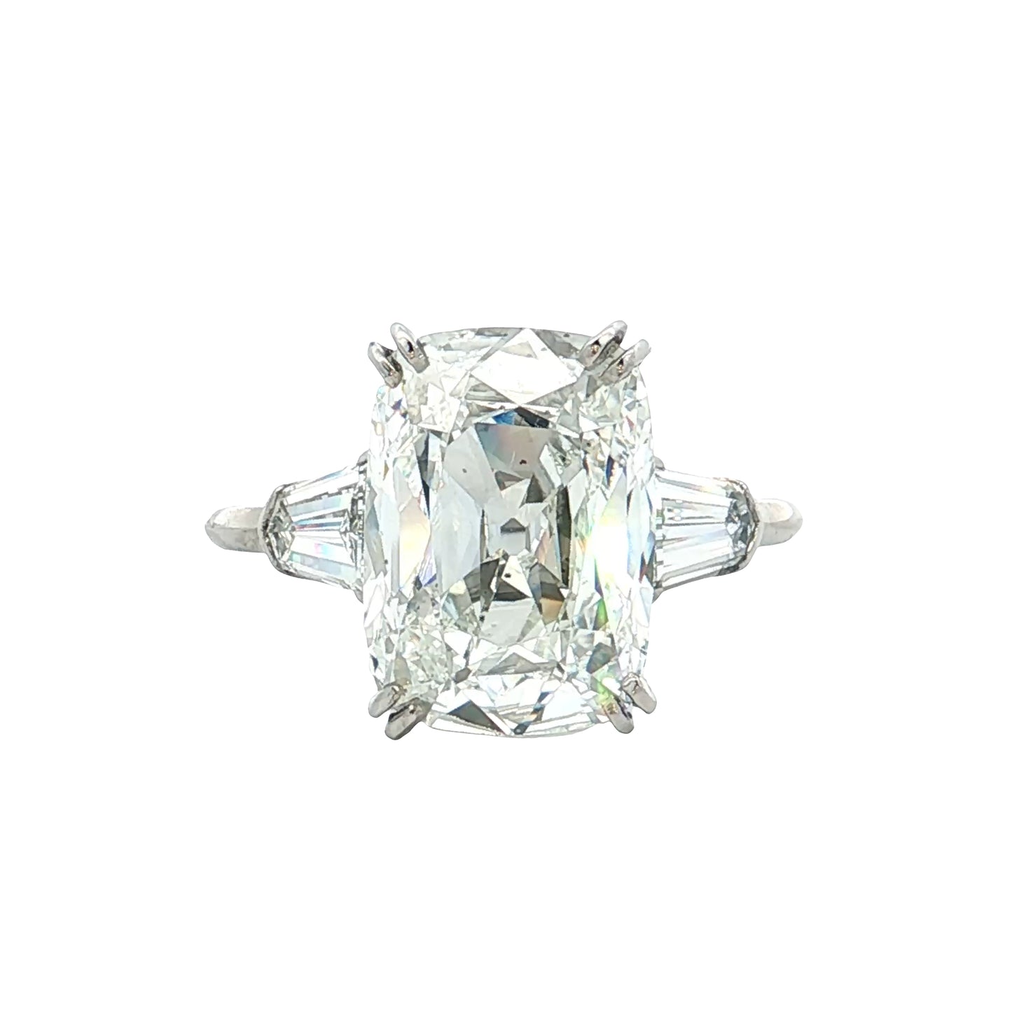 5.77 Vintage GIA Old Mine Cushion Diamond Engagement Ring Platinum