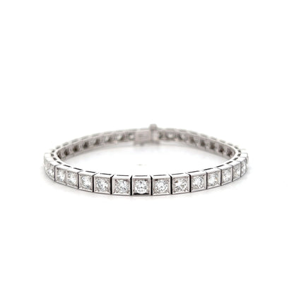 5.92 Round Brilliant Diamond Tennis Bracelet in 18k