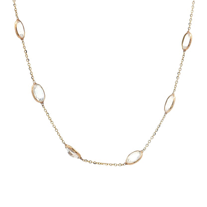 5.95 Oval Cut Moonstone Necklace 14k Yellow Gold