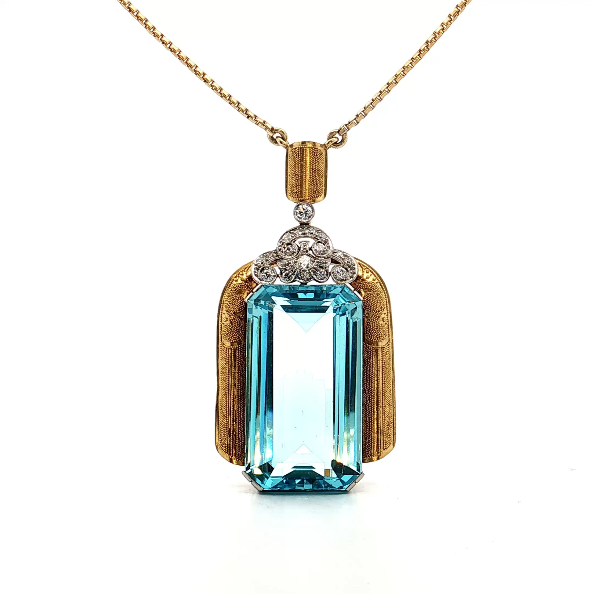 50 Carat Vintage Santa Maria Aquamarine Pendant 18k