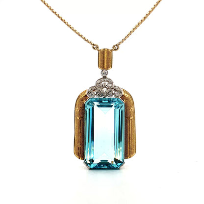 50 Carat Vintage Santa Maria Aquamarine Pendant 18k