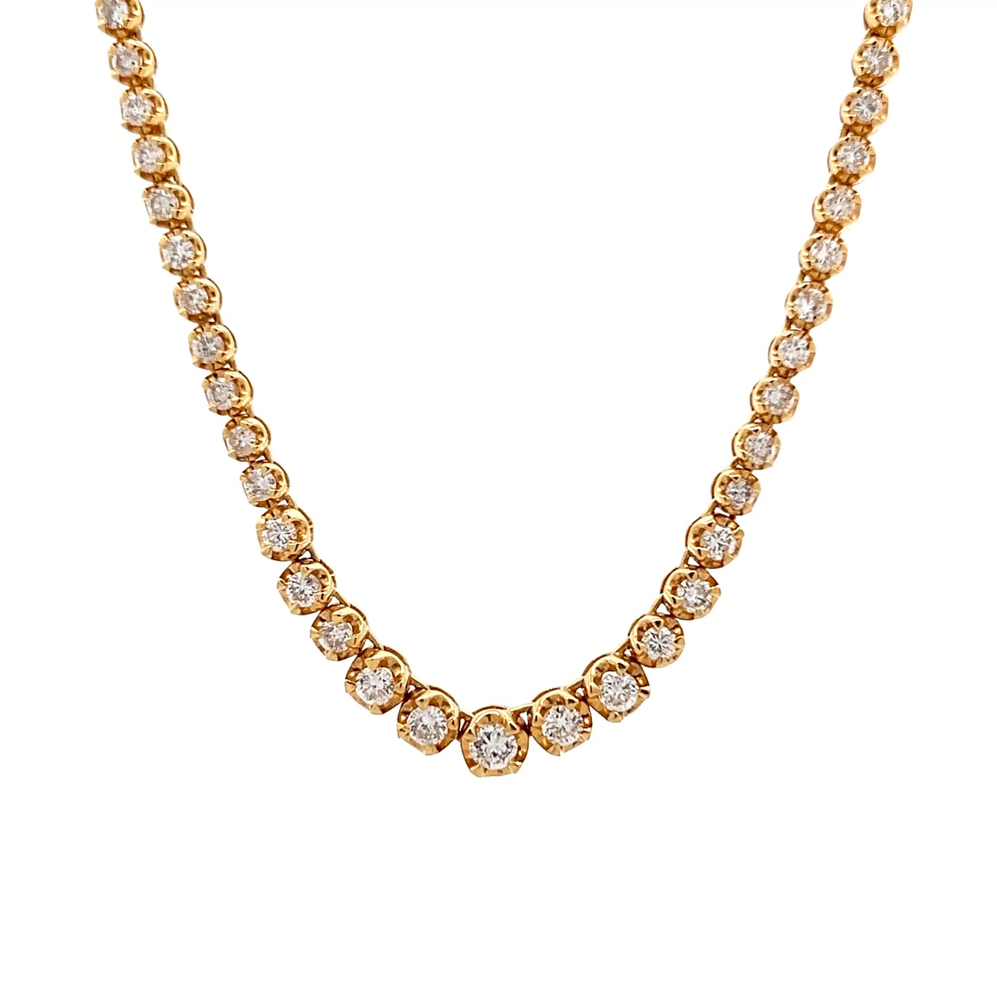 5 Carat Diamond Riviera Necklace in 18k Yellow Gold