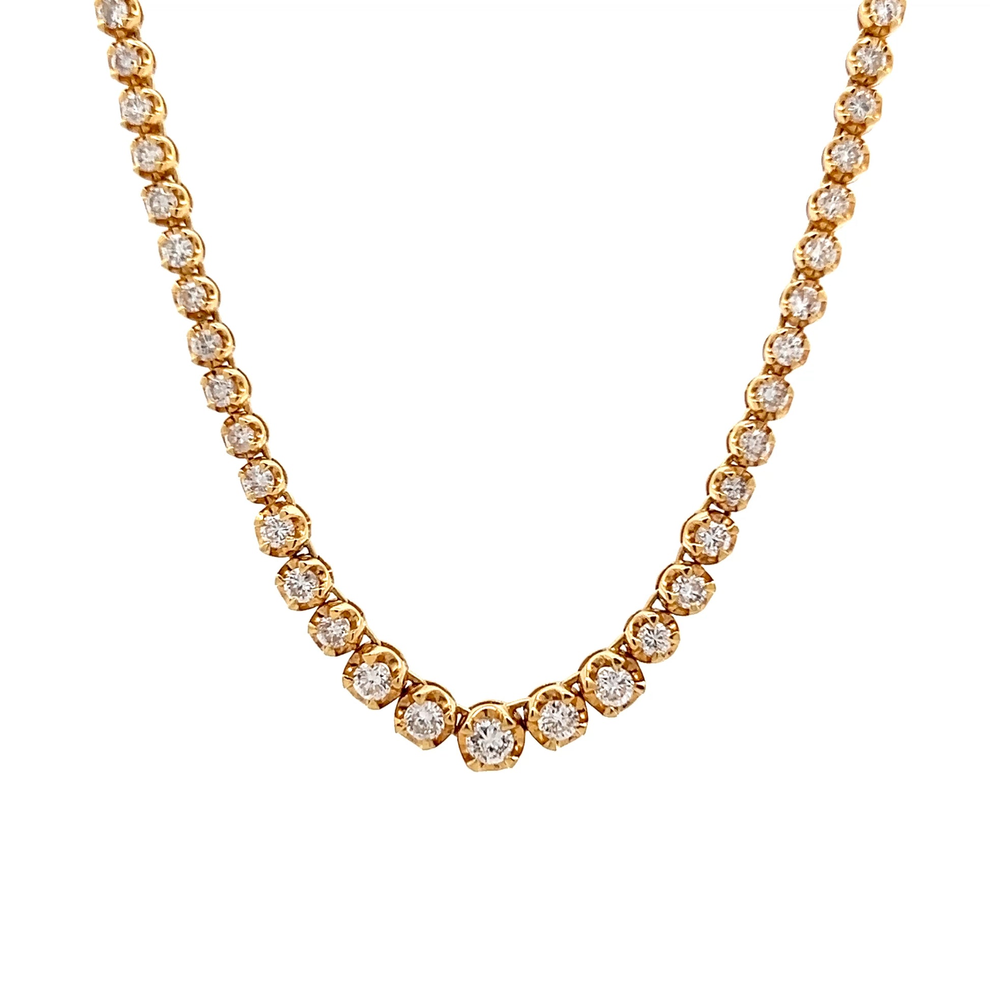 5 Carat Diamond Riviera Necklace in 18k Yellow Gold