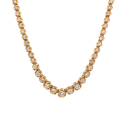 5 Carat Diamond Riviera Necklace in 18k Yellow Gold