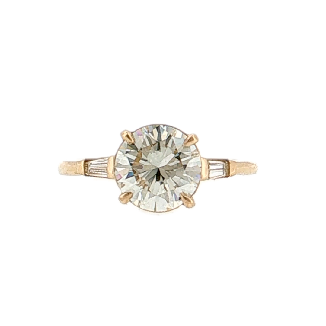 2.02 Carat Round Brilliant Diamond Engagement Ring 14k