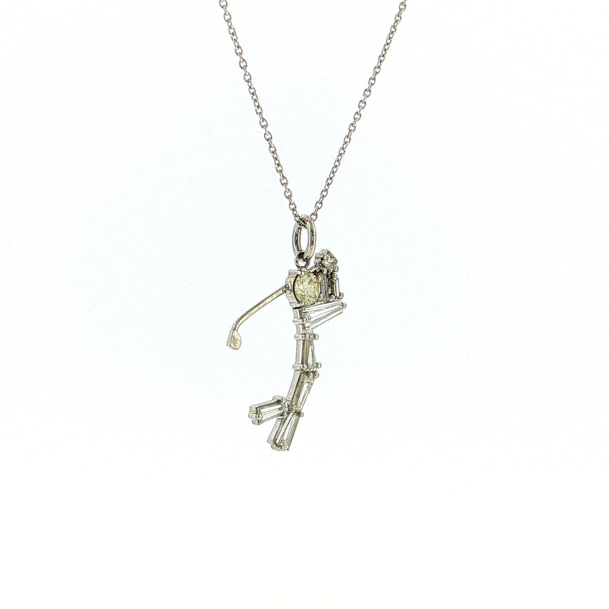 .71 Diamond Golf Charm Pendant in Platinum