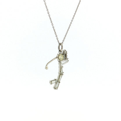 .71 Diamond Golf Charm Pendant in Platinum