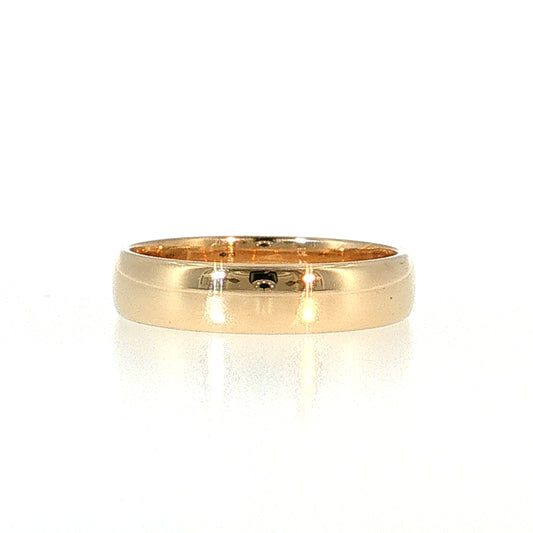 5mm Euro Men's Wedding Band 14k Yellow Gold