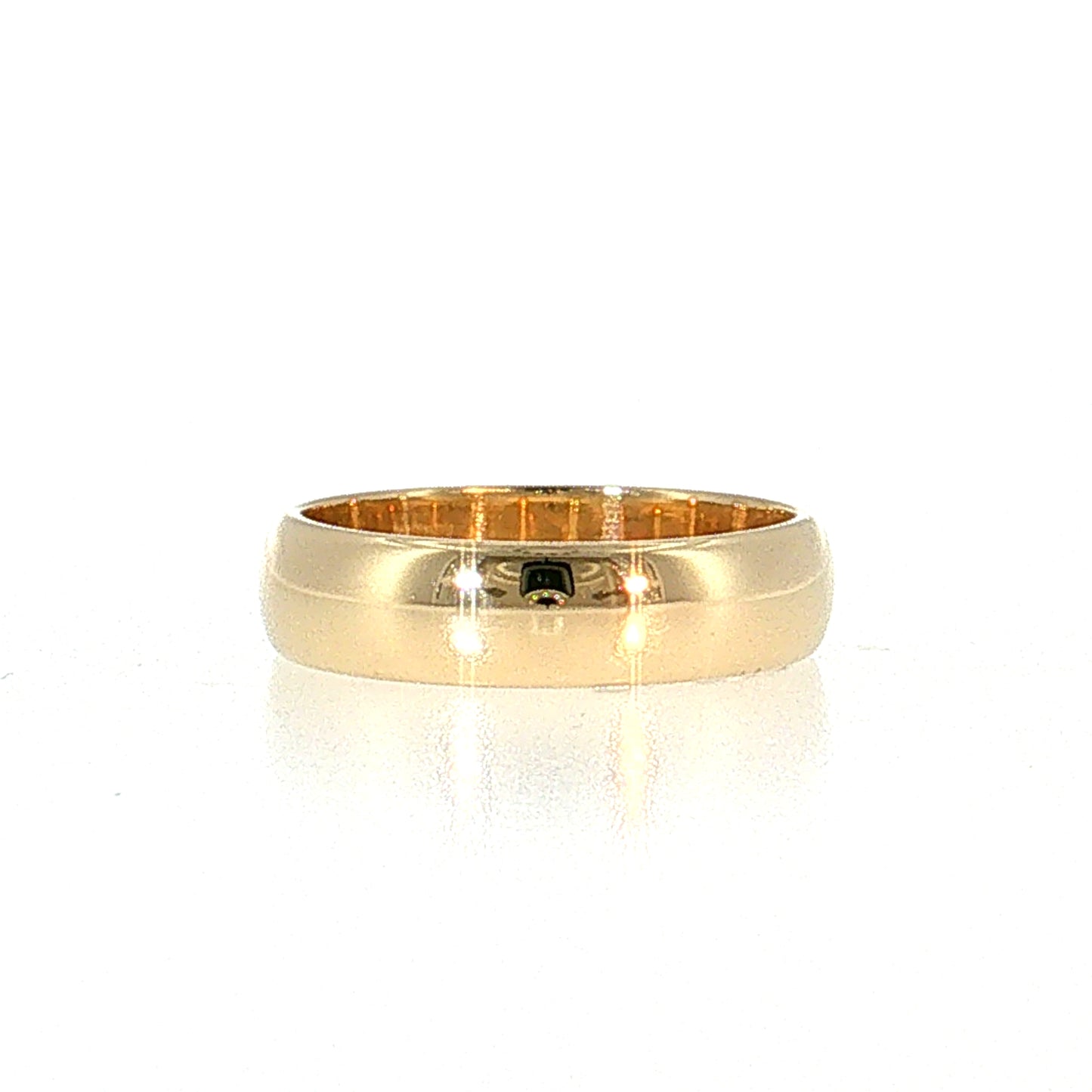 5mm Half Round Wedding Band 14k Yellow Gold