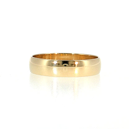 5mm Men's Euro Wedding Band 14k Yellow Gold