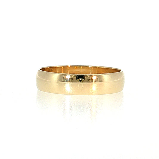 5mm Men's Euro Wedding Band 14k Yellow Gold