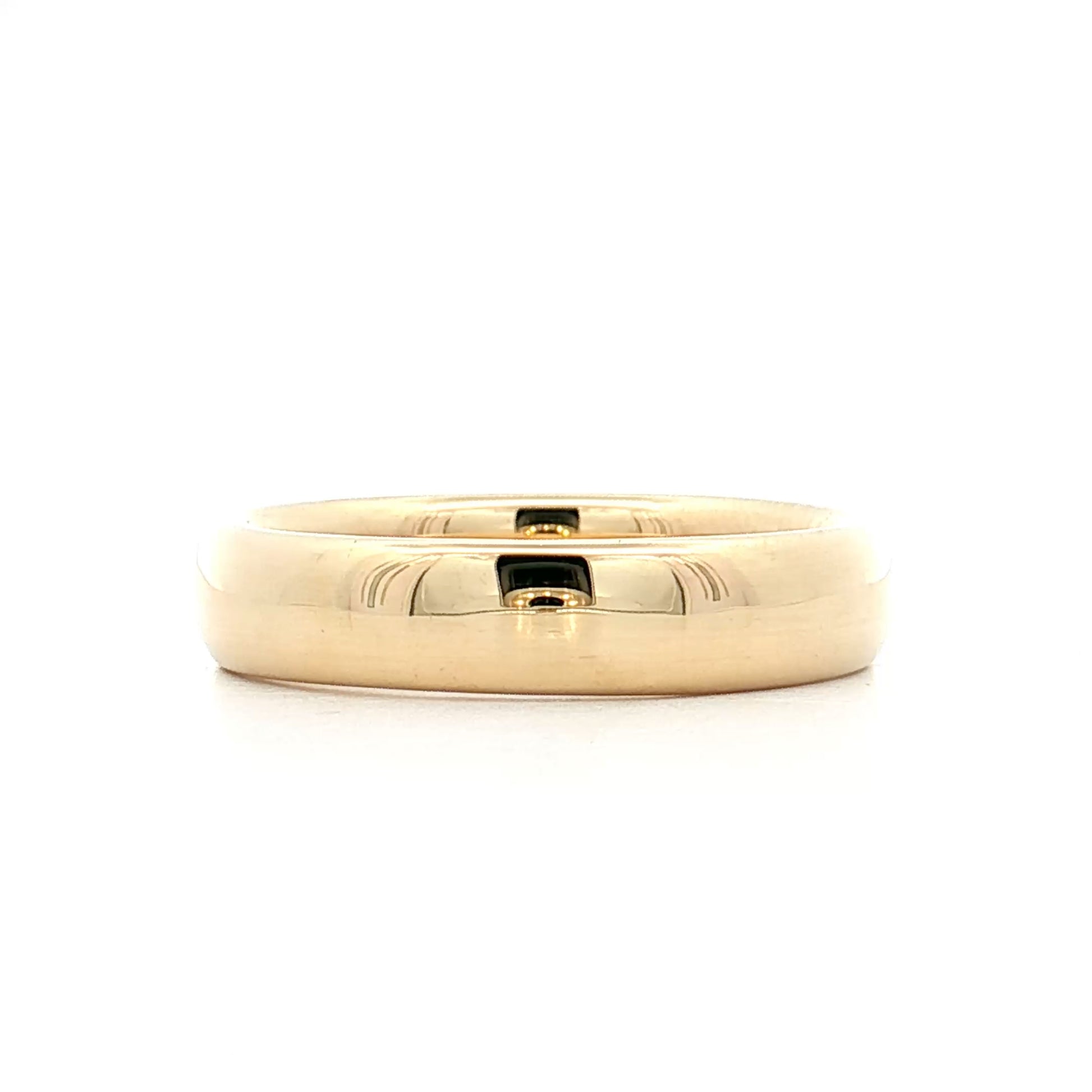 5mm Mens Eurodome Wedding Band 14k Yellow Gold