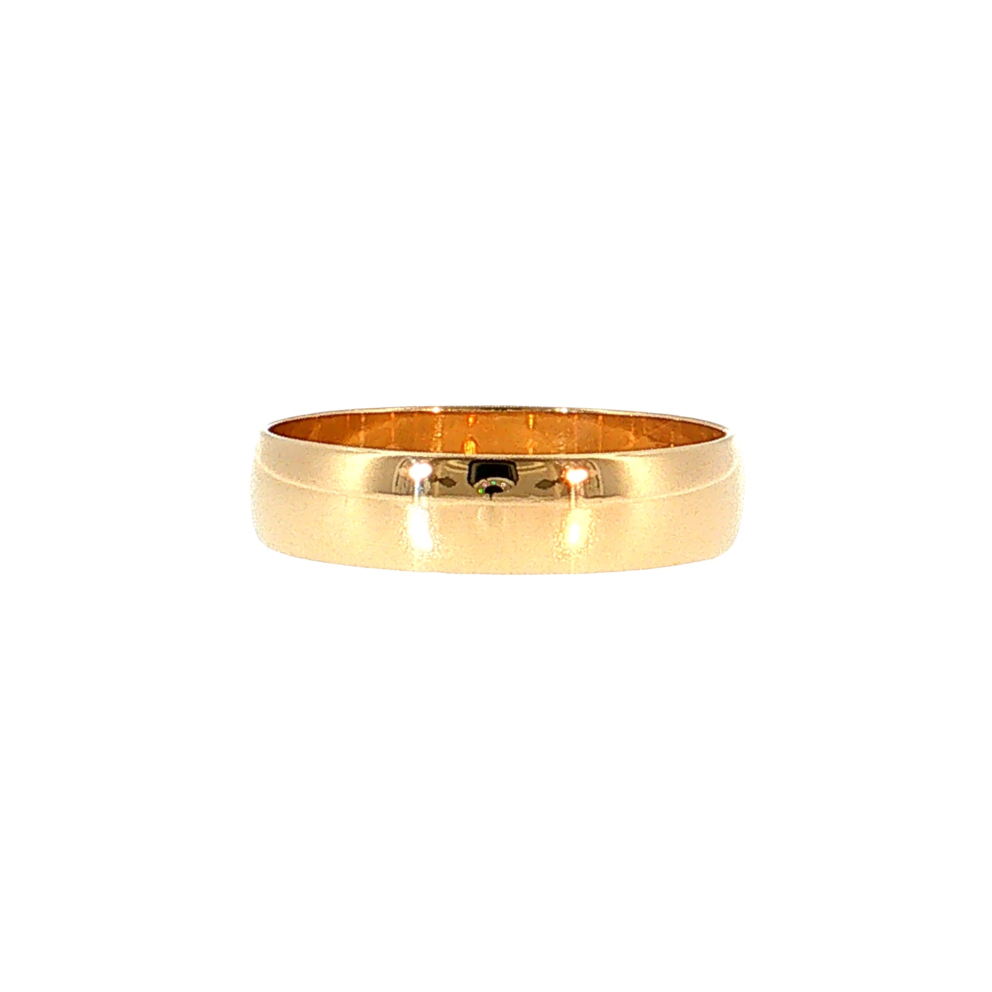 5mm Men's Half Round Wedding Band 14k Yellow Gold