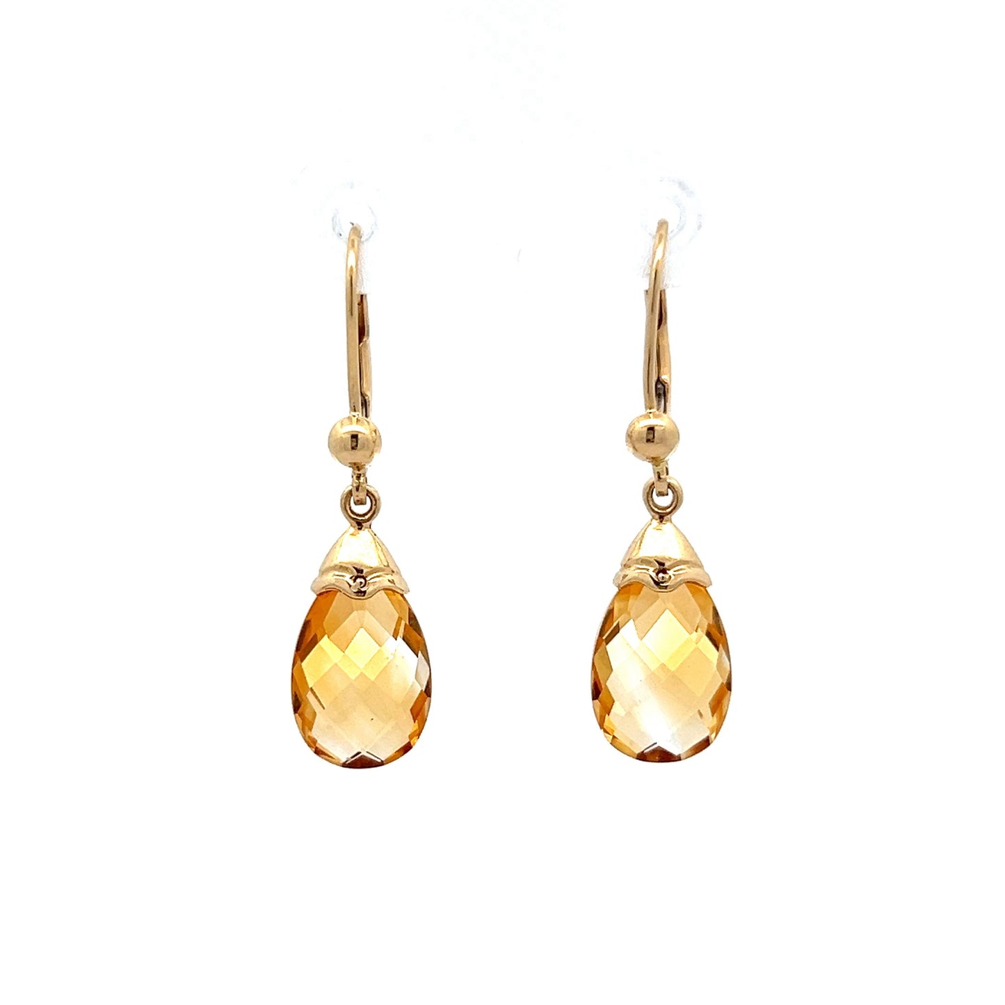 6.00 Citrine Drop Earrings in 14k