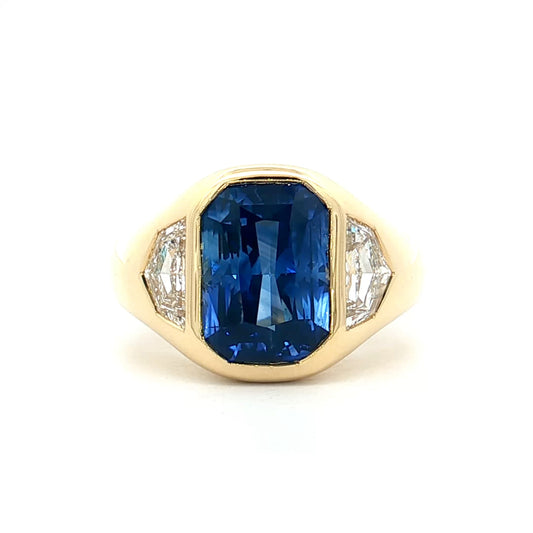 6.06 Cushion Cut Sapphire Engagement Ring 18k