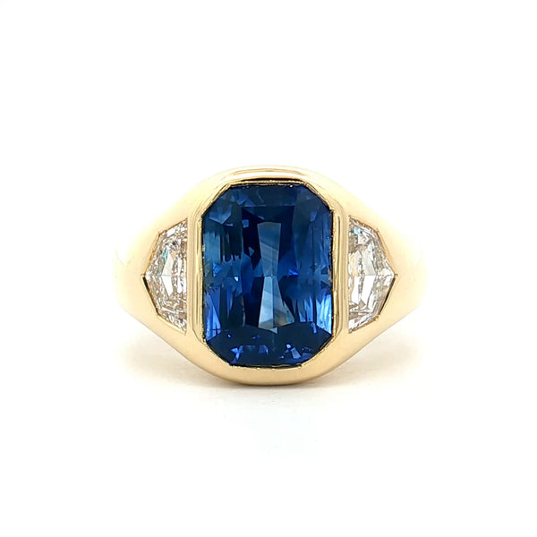 Cushion Cut Sapphire Engagement Ring