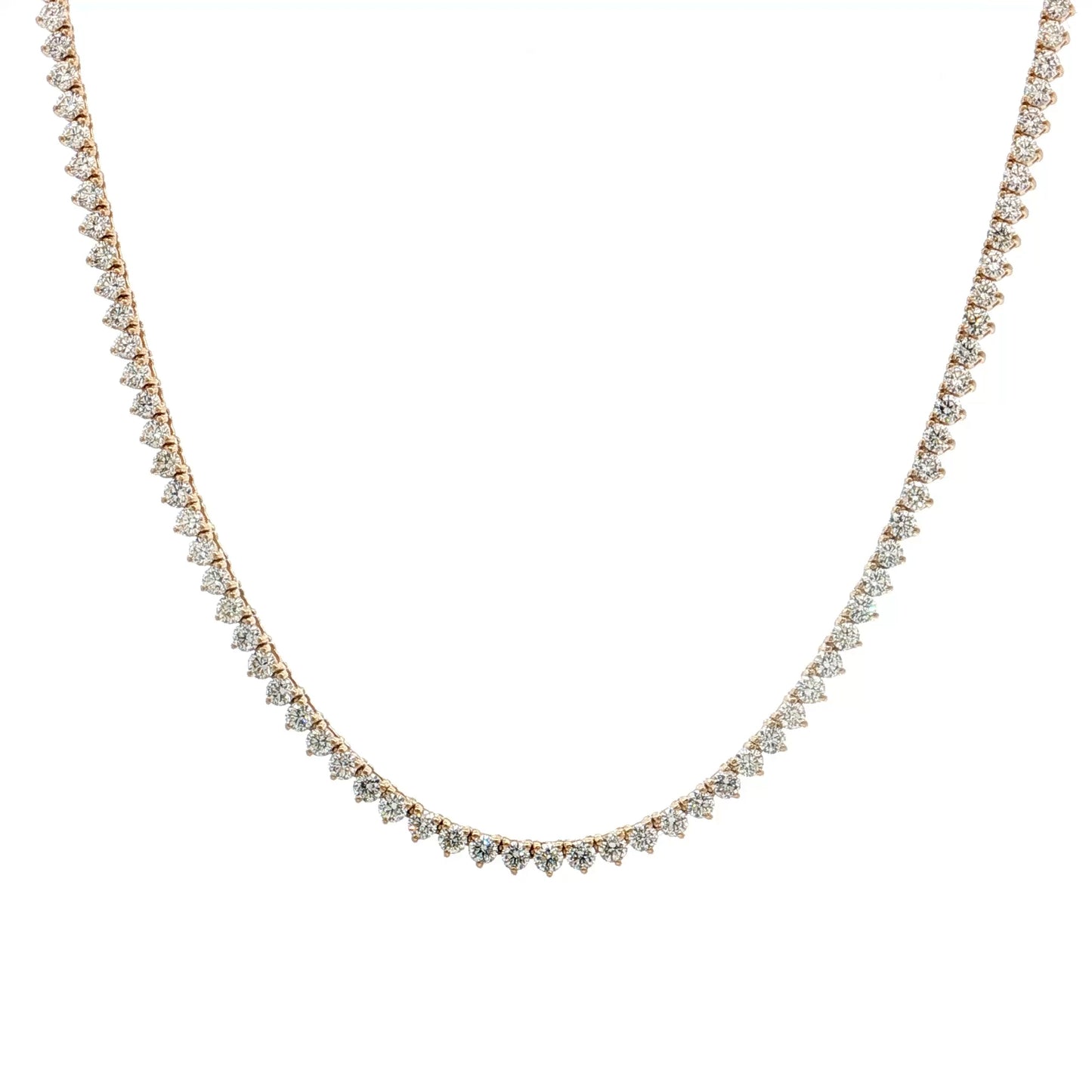 6.12 Round Brilliant Diamond Tennis Necklace 14k