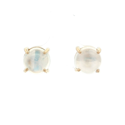 6.23 Moonstone Stud Earrings 14k Yellow Gold