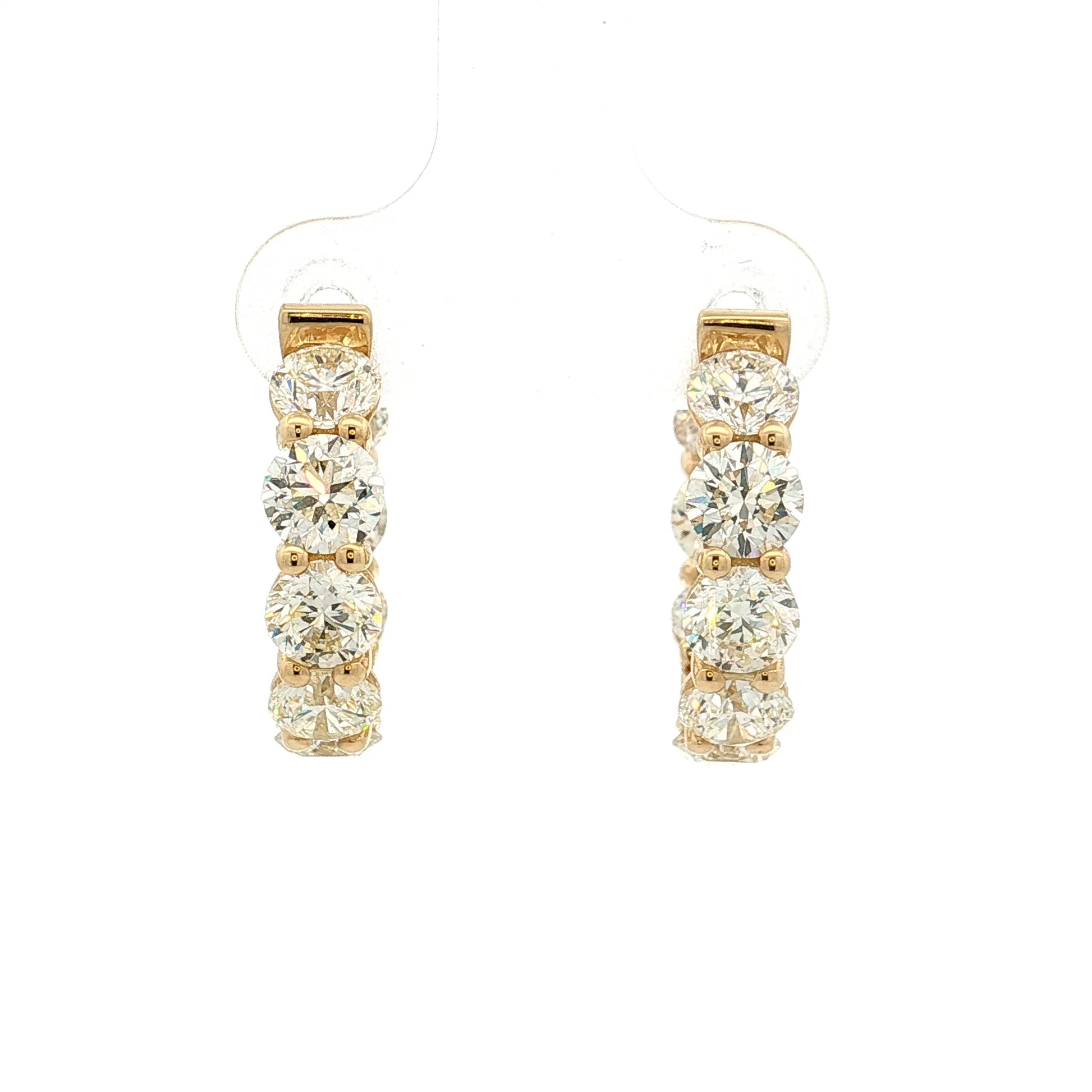 6.47ct Fancy Yellow Diamond Hoop Earrings 18k