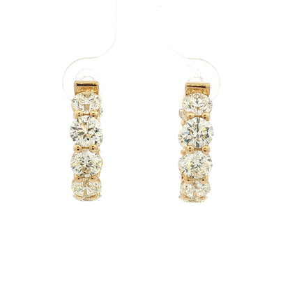 6.47ct Fancy Yellow Diamond Hoop Earrings 18k