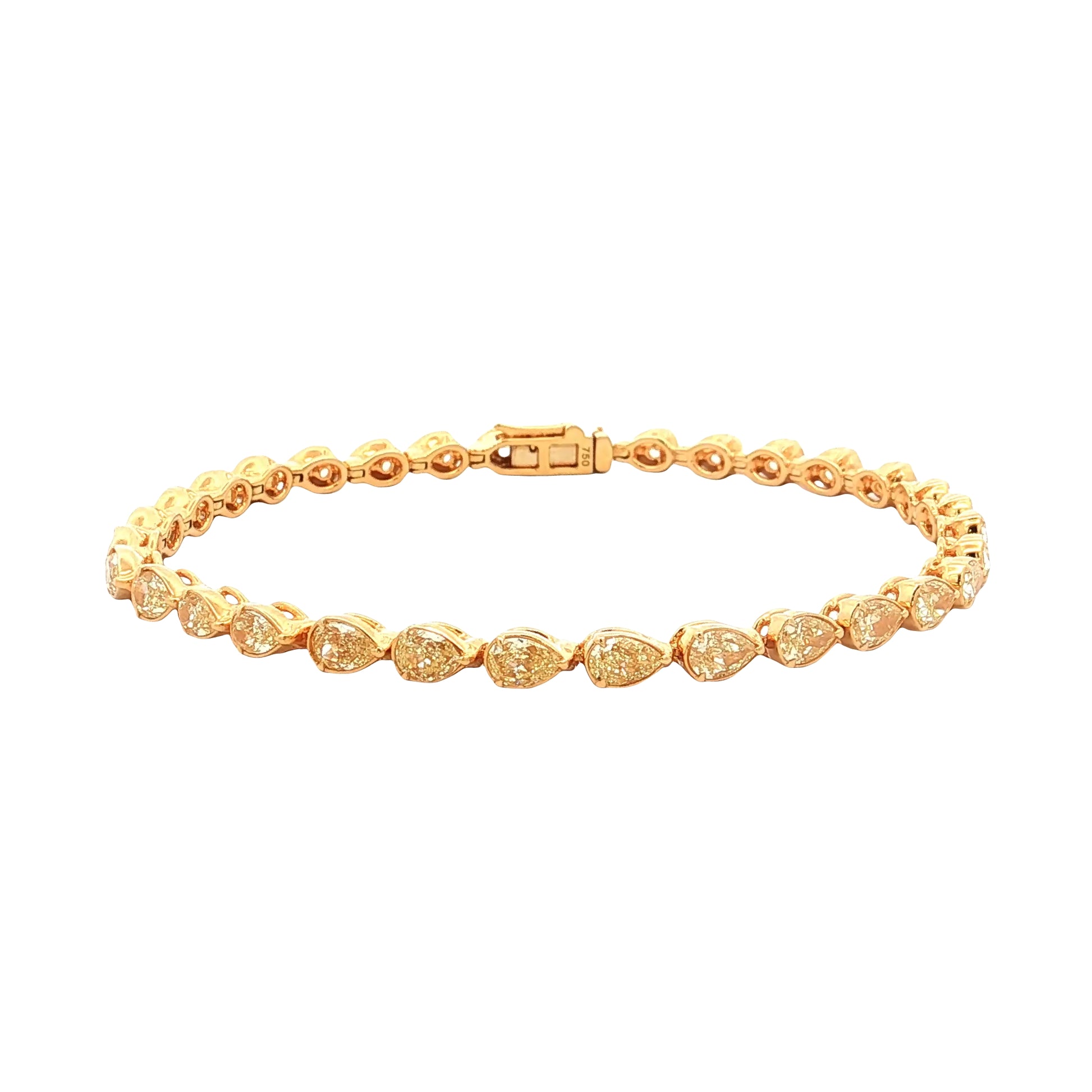 6.57 Fancy Intense Yellow Diamond Tennis Bracelet 18k